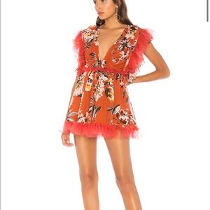 Tularosa orange mini dress size Small